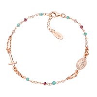Bracciale Amen Donna Rosari in Argento Cristallo BRO10RRRV3 - BRO10RRRV3